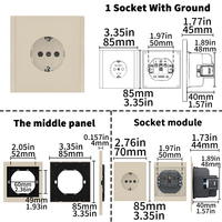 Enchufe de Pared WESA 16A, 1 Tomacorriente, Estándar Europeo Schuko, Diseño Moderno y Lujoso