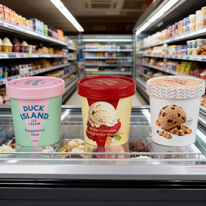 Bol à glace en papier avec revêtement résistant au congélateur, logo personnalisé premium, 2oz-20oz, avec couvercle en PET, PE, PP, PLA ou aqueux, pour food truck - Product Image 4