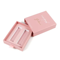 Vente en gros Boîtes de brillant à lèvres roses imprimées sur mesure Pack de tiroir cadeau spécial pour rouge à lèvres Boîtes en papier cosmétique recyclé Doublure en éponge