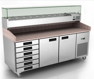 Hight chất lượng thương mại bánh pizza hiển thị quầy tủ lạnh/bánh pizza tủ lạnh với bàn đá cẩm thạch - Product Image 1