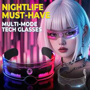 Gafas LED Luminosas Coloridas con Logotipo Personalizado, Precio de Fábrica, Estilo Ciberpunk, Gafas Electrónicas Brillantes para Festivales y Promociones - Product Image 2
