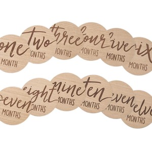 Cartes d'étape mensuelles rondes en bois personnalisées pour nouveau-né de vente chaude pour l'annonce de bébé, le signe de <span class=keywords><strong>naissance</strong></span> et les accessoires photo - Product Image 5