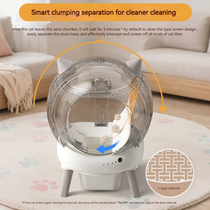 Caja de Arena Autolimpiable Inteligente con Control por APP, Eliminación de Olores, <span class=keywords><strong>Puerta</strong></span> de Seguridad, 10 kg, Ecológica, Fácil de Limpiar, Gran Capacidad - Product Image 5