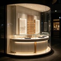 Schmuck-Vitrine für Einzelhandelsgeschäfte LED-Beleuchtung Schlösser Umweltfreundliches Design Anpassbare Farben Edle Ausstellungsmöbel