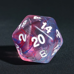 Ensemble de dés polyédriques en acrylique translucide bicolore à logo personnalisable, 7 pièces, pour Dungeons and Dragons <span class=keywords><strong>RPG</strong></span> - Product Image 3