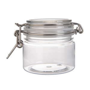 RTS 100pcs / Lot 200ml Portable New Seaweed Mud Sugar Candy Food Packaging Clip Top PET Round <b>Jar</b> - Product Image 5