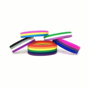 Pulseras de Silicona del Orgullo LGBT, Ace, Assexual, Bi, Bisexual, Gay, Genderfluid, Genderqueer, No Binario, Pansexual, Polisexual, Regalos de Bienvenida - Product Image 1