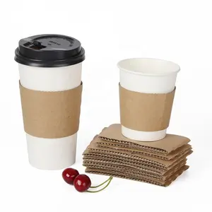 Cupsleeves Disposable 8 12 16 20oz Different Size Paper Cupsleeves For Hot Drinking