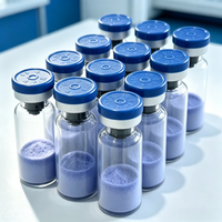 Poudre lyophilisée de peptide de cuivre bleu GHK-Cu Tripeptide-1 à 99 % de pureté, matière première cosmétique de collagène, usine