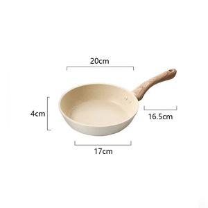 Ensemble de poêles en pierre Maifan beige avec manche en bois, antiadhésives, rondes, multi-tailles, universelles pour tous les types de cuisinières, ustensiles de cuisine pour la maison - Product Image 5