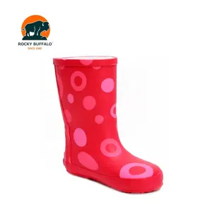 洛基布法罗西部首席女孩红色学步雨靴橡胶时尚制造商供应商工厂