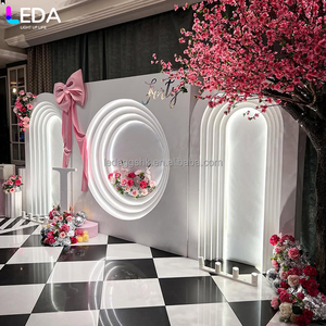 Arco Redondo Multicapa de Acrílico Blanco con Iluminación LED para Fondo de Fotos, Decoración para Bodas, Cumpleaños, Despedidas de Soltera - Product Image 1