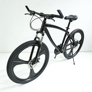 Vélo de montagne tout-terrain avec cadre en acier, pneus noirs, système de suspension, accessoires pour homme - Product Image 2