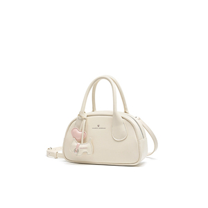 Valuncica Pudding Bag New Style <b>Bowling</b> Bag Women's Genuine Cowhide Boston Bag - Product Image 2