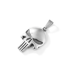 Colgante de calavera <span class=keywords><strong>Punisher</strong></span> de alta calidad para hombres, traje de personalidad audaz, joyería de acero inoxidable con textura para hombres - Product Image 5