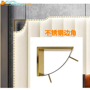 Herrajes para Cama, Piezas Decorativas Triangulares de Acero Inoxidable, Esquinas Semicirculares Doradas para Cabeceras - Product Image 3