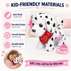 Juguete Interactivo de Peluche de Dálmata, Perro Caminante a Pilas, Cachorro que Ladra, Mueve la Cola y Camina, Animal de Peluche Suave para Niños Mayores de 3 Años - Product Image 6