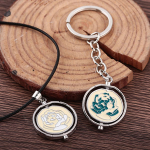 Collar con Colgante <span class=keywords><strong>de</strong></span> Rosa Giratorio Inspirado en el Juego League of Heroes, Cadena <span class=keywords><strong>de</strong></span> Cordón Negro Esmaltado, Joyería para Regalo <span class=keywords><strong>de</strong></span> Fans - Product Image 5