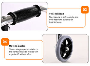 Lichtgewicht opvouwbare <span class=keywords><strong>trolley</strong></span> voor ouderen, loophulpframe, vierpotige krukstoel, vierpotige loophulp - Product Image 6