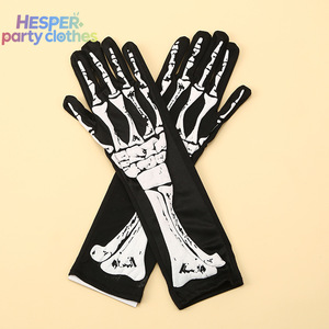 Guantes de espuma HESPER con estampado de calavera y esqueleto para Halloween, hasta la muñeca, detectables por detector de metales, para accesorios de disfraz de fiesta - Product Image 3