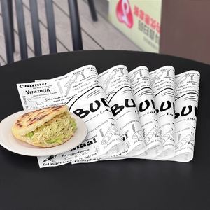 Wholesale Custom Logo Food Grade Greaseproof Wax <b>Paper</b> Waterproof Disposable <b>Wrapping</b> <b>Paper</b> for Burger Takeaway Packaging - Product Image 6