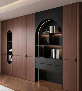 Bibliothèque en bois moderne et simple, nouvelle armoire de rangement décorative pour la maison, le bureau, l'école, l'hôtel, l'appartement ou l'immeuble de bureaux - Product Image 2