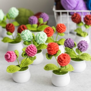 Flor de ganchillo hecha a mano personalizada, girasol en maceta, adorno de flor tejida, regalo en maceta para el Día del Maestro, flor de simulación. - Product Image 3
