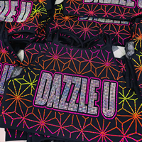 Transferts de strass pour cheerleading, motifs personnalisés, thermocollants pour soutien-gorge, prix usine