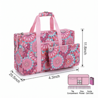 Tas Jinjing Mahjong Pink Boho Mandala Portabel Ringan untuk Membawa Ubin, Tas Tangan dengan Ritsleting, Organizer Penyimpanan Perjalanan, Hadiah untuknya