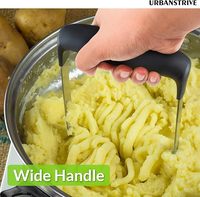 Roestvrijstalen knoflookpers met horizontaal ergonomisch handvat, handmatig, robuust, voor gladde aardappelpuree en babyvoeding