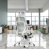 Chaise ergonomique de maille de bureau de pivot de dossier réglable de cadre en métal moderne exécutif avec l'appui-tête de roue et les sièges de repose-pieds