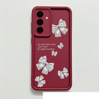 Étui de téléphone portable en TPU antichoc de style lentille d'appareil photo avec nœud argenté imprimé pour Samsung A14 A15 A16 A21S A22 A23 A24 A25