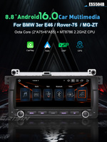 Erisin ES5504B 8,8 pouces Android 16 GPS Navi IPS CarPlay sans fil 4G Lecteur radio stéréo pour BMW E46 M3 Écran partagé