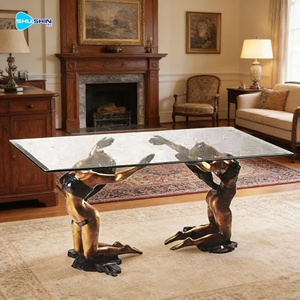 Table basse en bronze coulé de luxe, thème marin océanique, table d'appoint sculpturale, marque ShuShin, pour décoration intérieure et <span class=keywords><strong>extérieure</strong></span> haut de gamme - Product Image 6