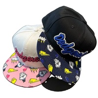 Casquettes Snapback en toile bleu marine à 6 panneaux, profil bas, non structurées, à visière plate, avec boucle en métal et cuir, logo personnalisé – Grande Vente