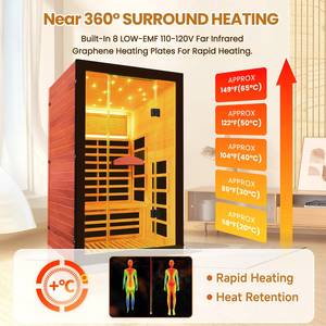 <b>Portable</b> Dry Steam <b>Sauna</b> Auguman Solid Wood 2KW Far Infrared <b>Sauna</b> 25-65 Celsius for Indoor Outdoor <b>Sauna</b> Room - Product Image 6