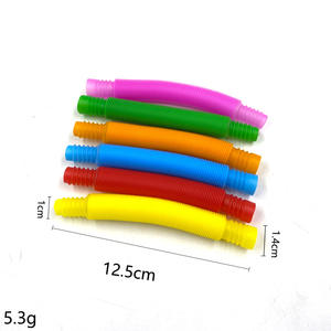 Jouets de décompression extensibles colorés, tubes Popper, jouets sensoriels pour l'autisme, jouets en plastique, tube extensible - Product Image 6