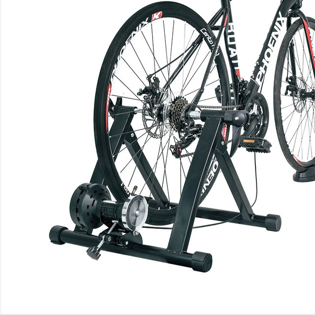 Noise Reduction Wheel Indoor Bicycle Exercise Stand Magnetic Bike Trainer with Quiet Wheels Accessory for Riding Training