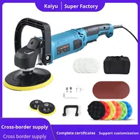 Machine de polissage et de cirage électrique portable de qualité industrielle 110V 1400W avec 6 tampons pour surfaces planes et esthétique automobile
