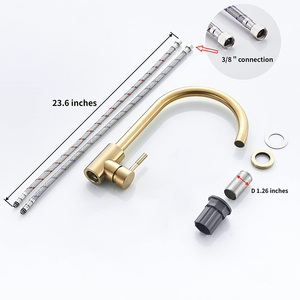 Wholesale Modern Stainless Steel Single Handle Kitchen Sink Faucets Customizable Hot Cold Water Mixer Taps Gold Processing - Product Image 3