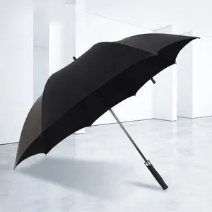 Paraguas hadiah promosi bisnis lurus ukuran besar payung Golf kustom dengan Logo cetak payung lurus untuk hujan