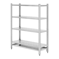 Nouveau rayonnage à 4 niveaux économie de séchage Restaurant support de plaque perforée bol stockage métal acier inoxydable cuisine support à vaisselle chariot
