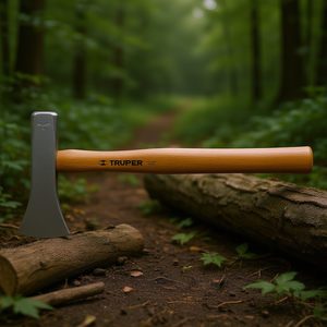 Hacha Tajadera Truper de 3 Libras, Acero Forjado, Espalda Plana, Mango de Madera, para Partir Leña, Grado Industrial - Product Image 2