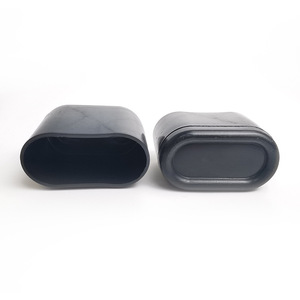 Fundas de tubo ovaladas negras, cubrepatas de plástico para silla de escritorio escolar, accesorios, diseño minimalista duradero - Product Image 1
