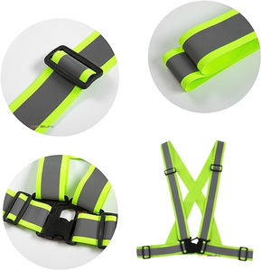 Harnais de sécurité jaune fluorescent de classe 1 ANSI pour la protection contre les chutes, ceinture de <span class=keywords><strong>gilet</strong></span> réfléchissant avec bande réfléchissante de 4 cm, logo personnalisé - Product Image 1