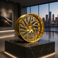 جنوط سيارات من سبائك الألومنيوم المطروق بتشطيب ذهبي من قطعتين 5x112 5x114.3 5x120 مقاس 22 و24 و26 بوصة لسيارات رولز رويس فانتوم وكولينان