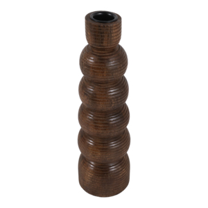 Porte-bougie empilable côtelé en bois de manguier 12 pouces pour la décoration intérieure, salon, chambre, cuisine, coiffeuse - Product Image 3