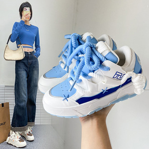 Baskets Montantes <span class=keywords><strong>Femme</strong></span> 2025 Blanches "Bread Shoes" à Lacets Toutes Saisons Plateforme Décontractées pour Printemps Automne - Product Image 4