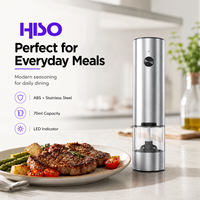 Electric Salt and Pepper Grinder Set Stainless Steel 70ml Type-C Rechargeable One Button LED Transparent Spice Mill