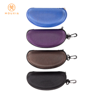 Étui à lunettes en EVA texturé de qualité supérieure avec fermeture éclair, boîte de protection durable et portable pour lunettes, avec mousqueton, étui pour lunettes de soleil
